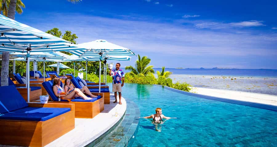 Fiji: Malamala Beach Club Private Island Day Pass & Transfer - Your Malamala Day: beach, cabanas you can rent, and that infinity pool moment
